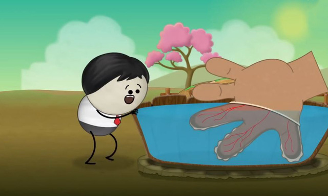 Vì sao đầu ngón tay nhăn nheo khi ngâm vào nước?